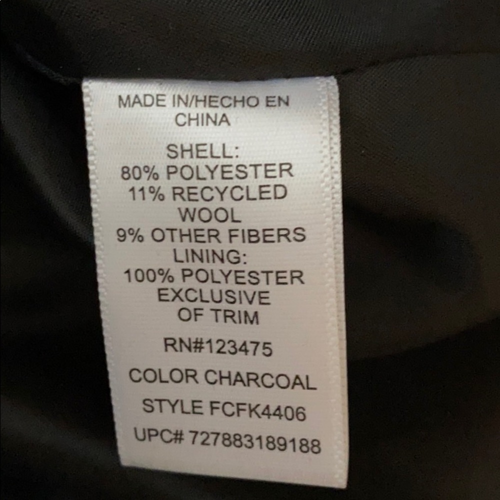 French Connection Charcoal Wool Blend Toggle Coat - Picture 5 of 6